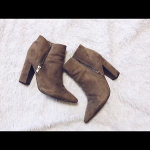 Tan suede booties